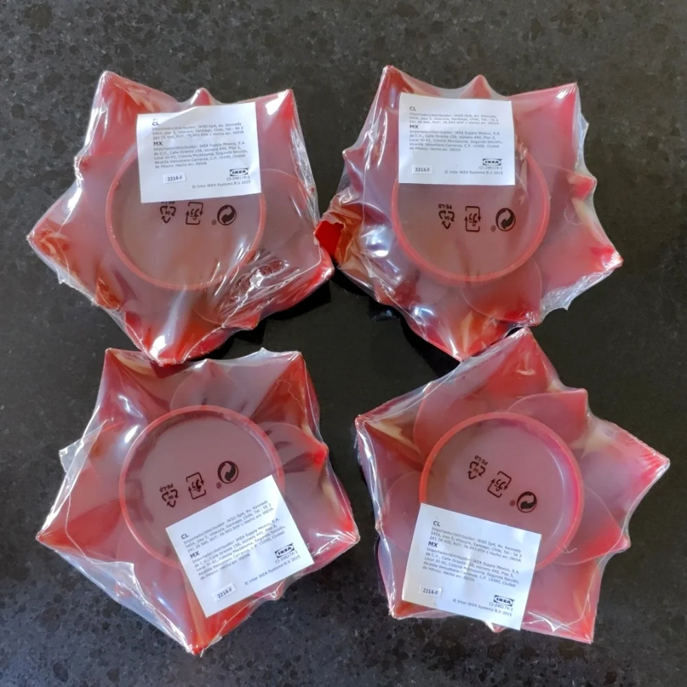 IKEA Aromatisk Tealight Holder Red Lotus (set of 4)